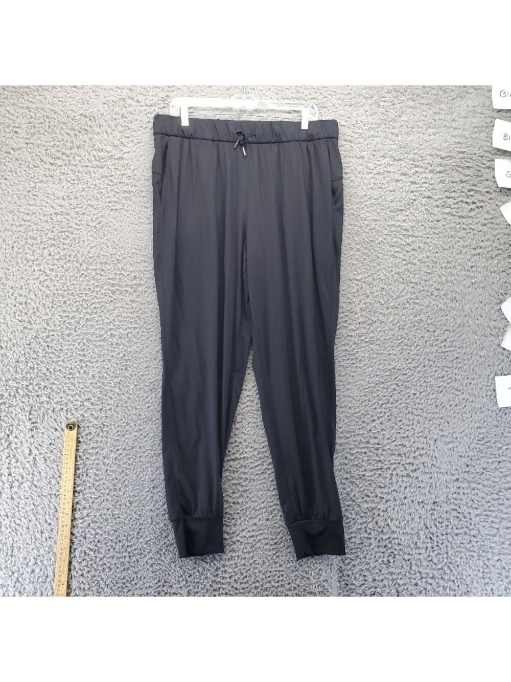 Pants Womens XXL Black Athletic Drawstring Waistband Tapered Fit Joggers